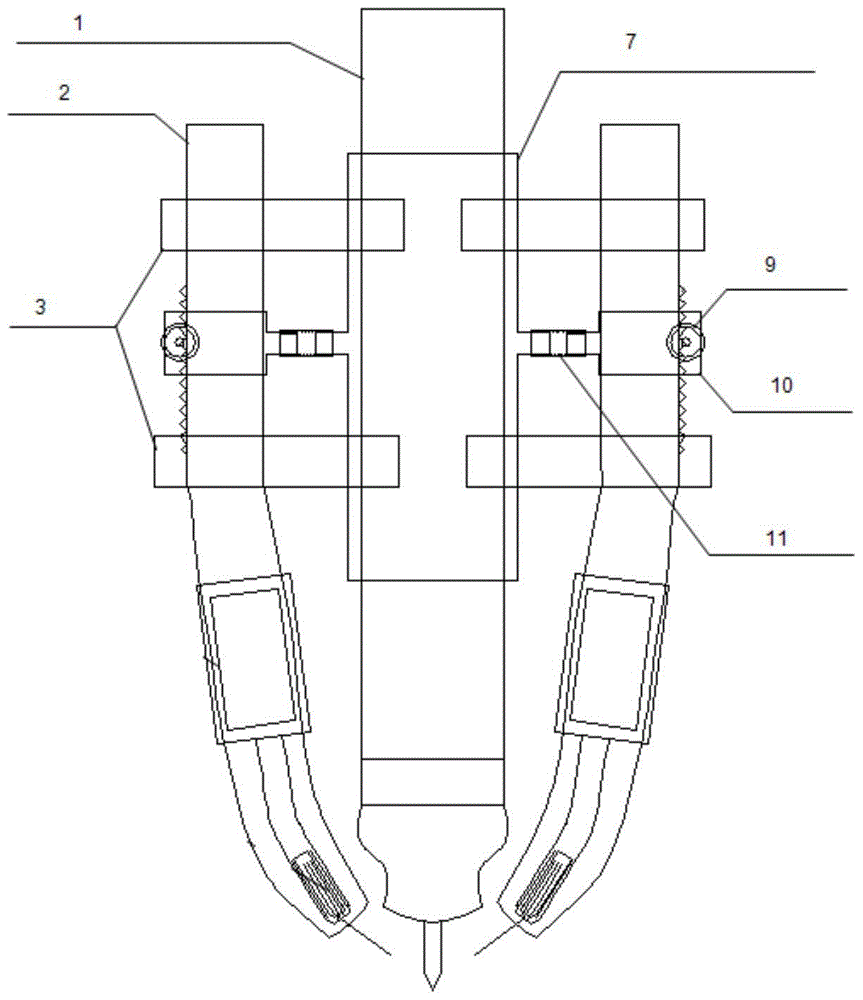 A dual-melting-pole arc welding torch based on heat input control and its welding method