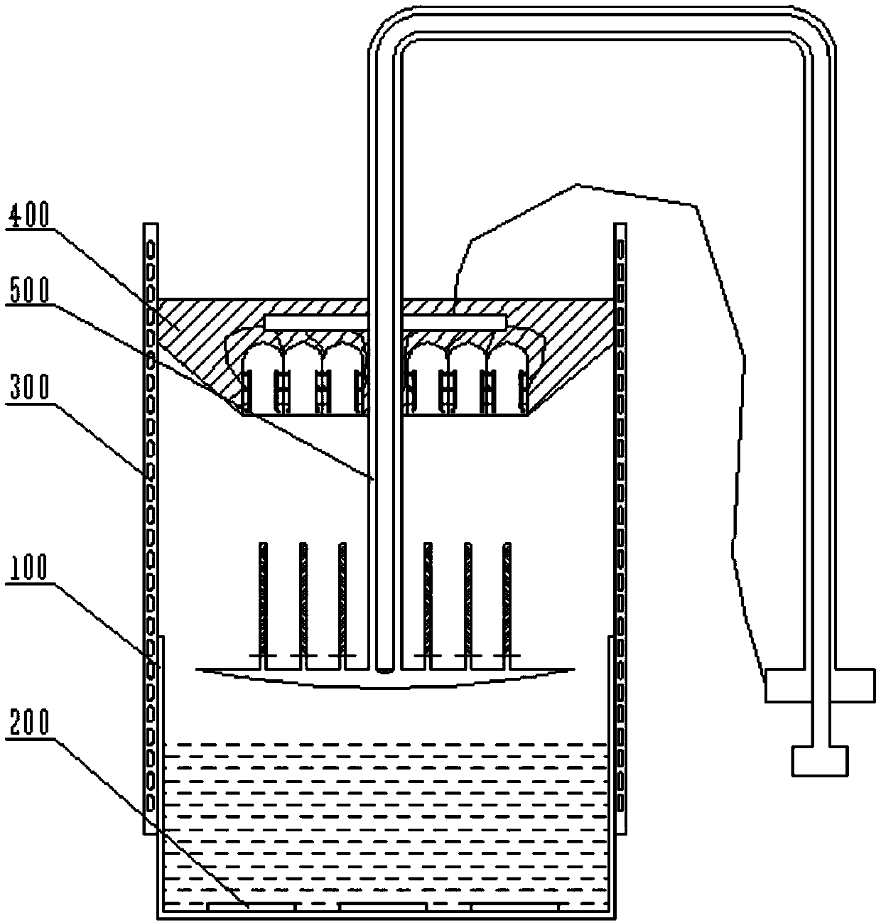 A test tube cleaning device for chemical experiments