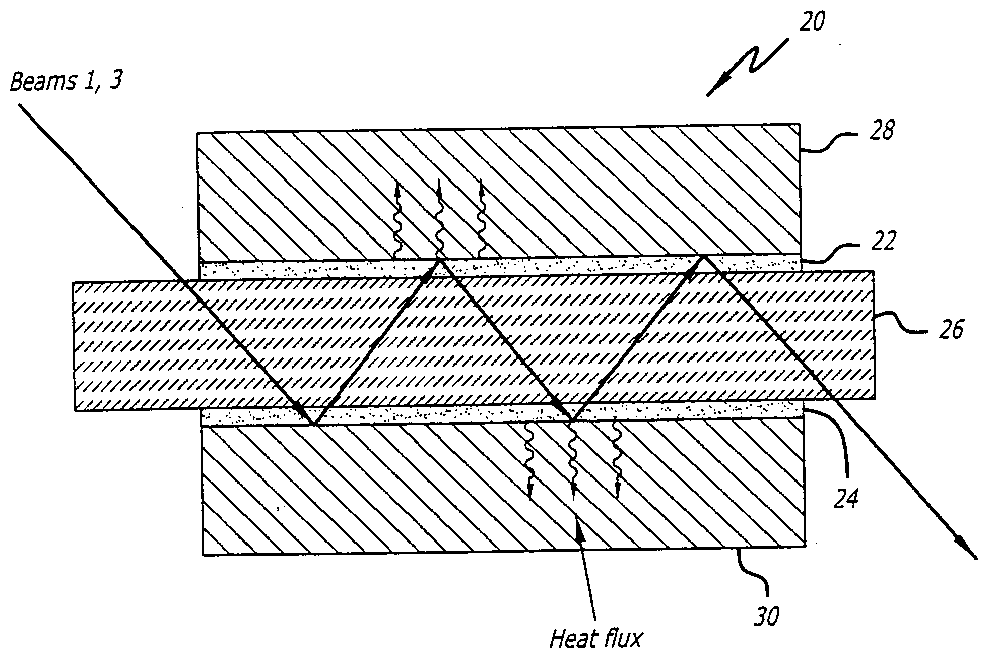 Conductively cooled liquid thermal nonlinearity cell for phase conjugation and method