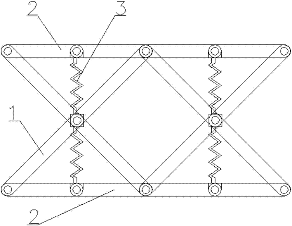 Scissor type folding truss