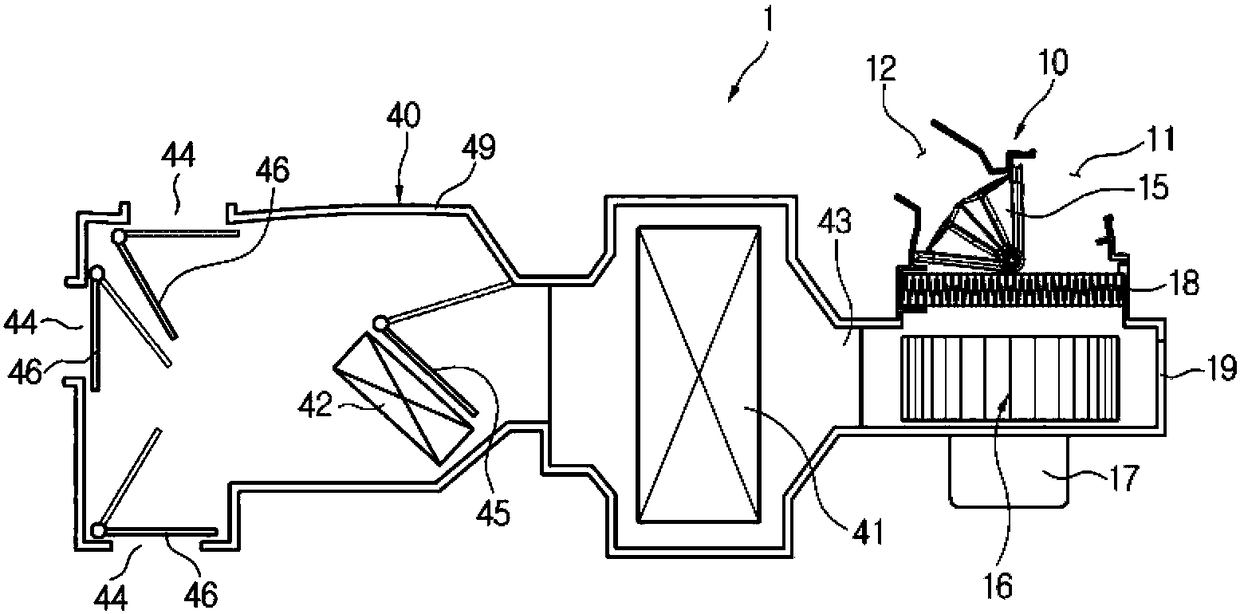 Ventilation device for vehicle air conditioner