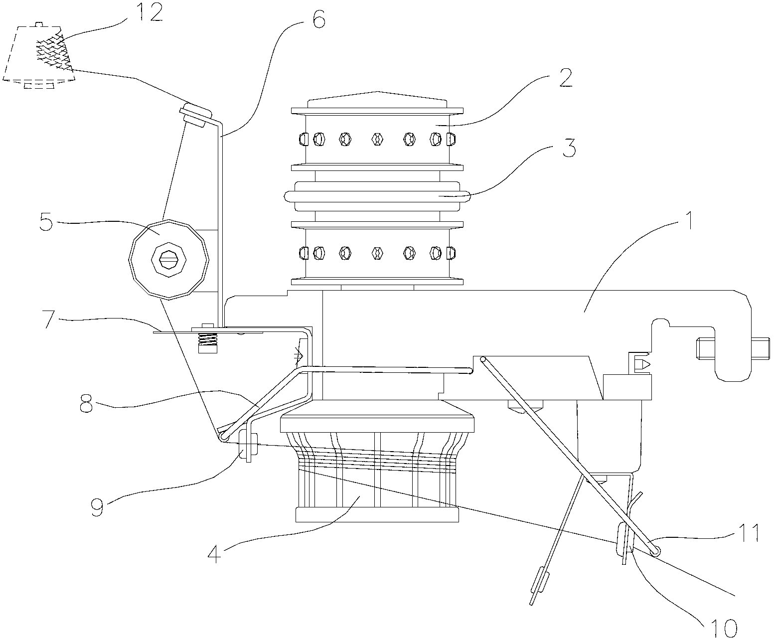 Yarn conveying device on knitting machine