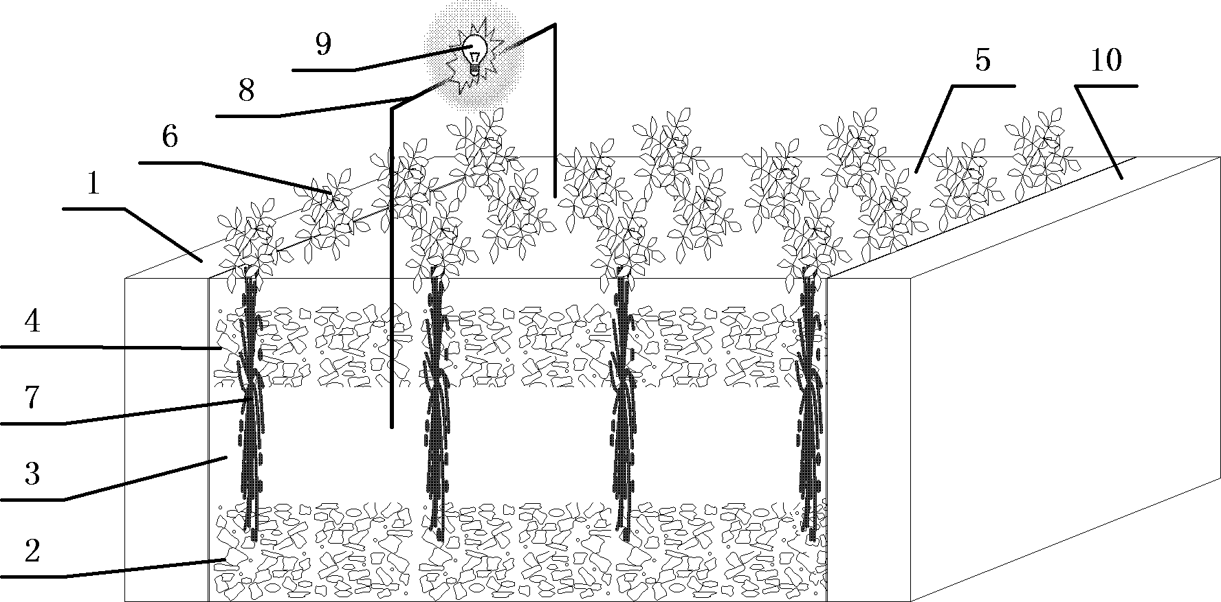 Artificial wetland coupling microbial fuel cell (MFC) system and method for improving removal efficiency of organic matters