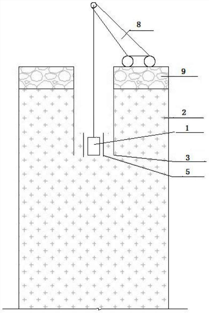 Salvaging construction method for dynamic compaction hammer