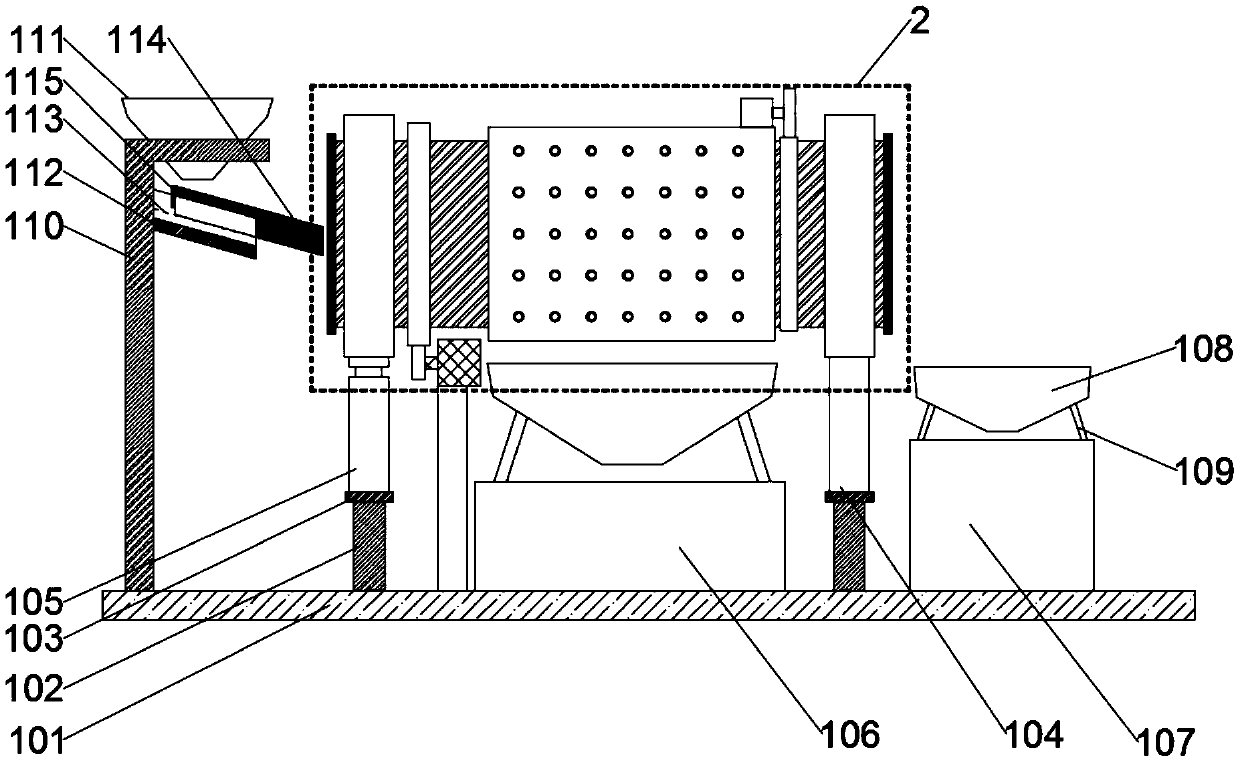 Tea frying device with screening function