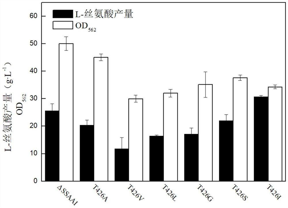 Aminodeoxychorismate synthase mutant t426i with altered enzyme activity and application thereof