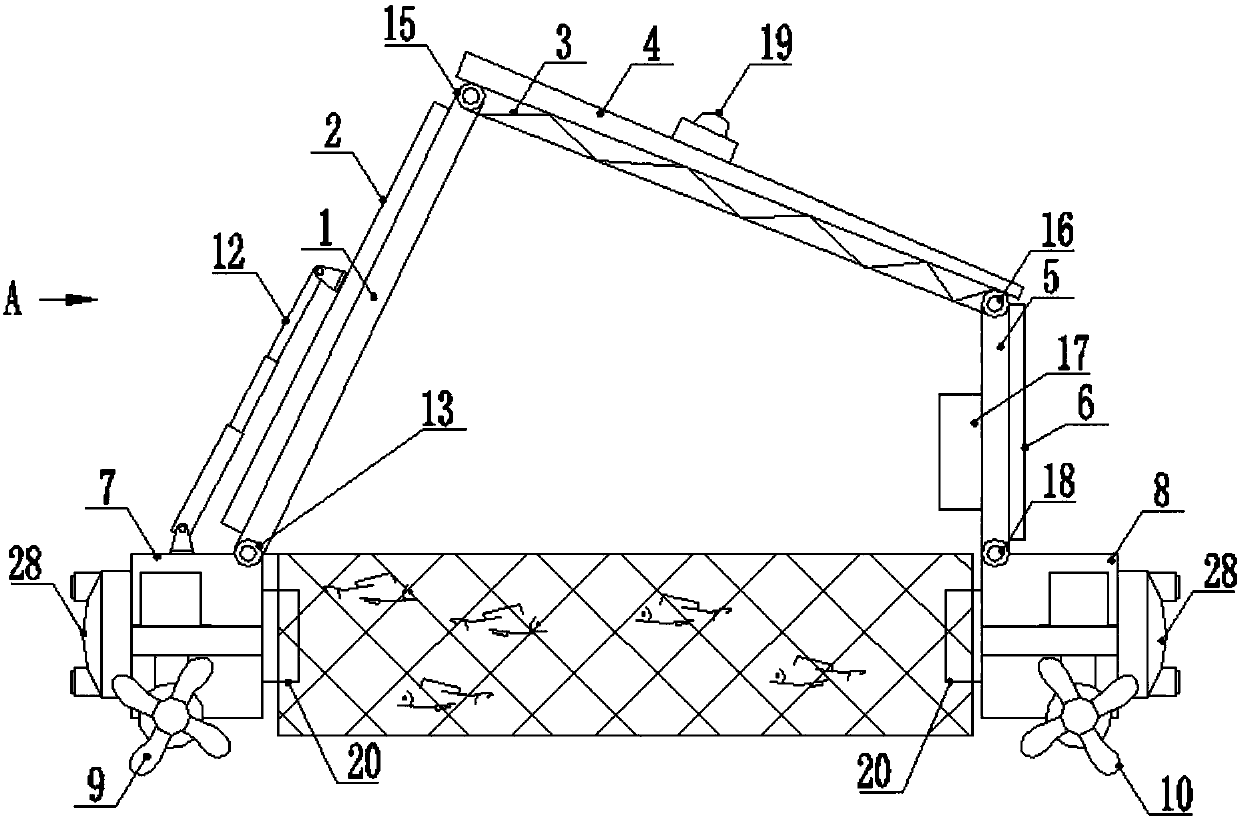 A kind of wild freshwater fish greenhouse net cage used in winter frigid regions