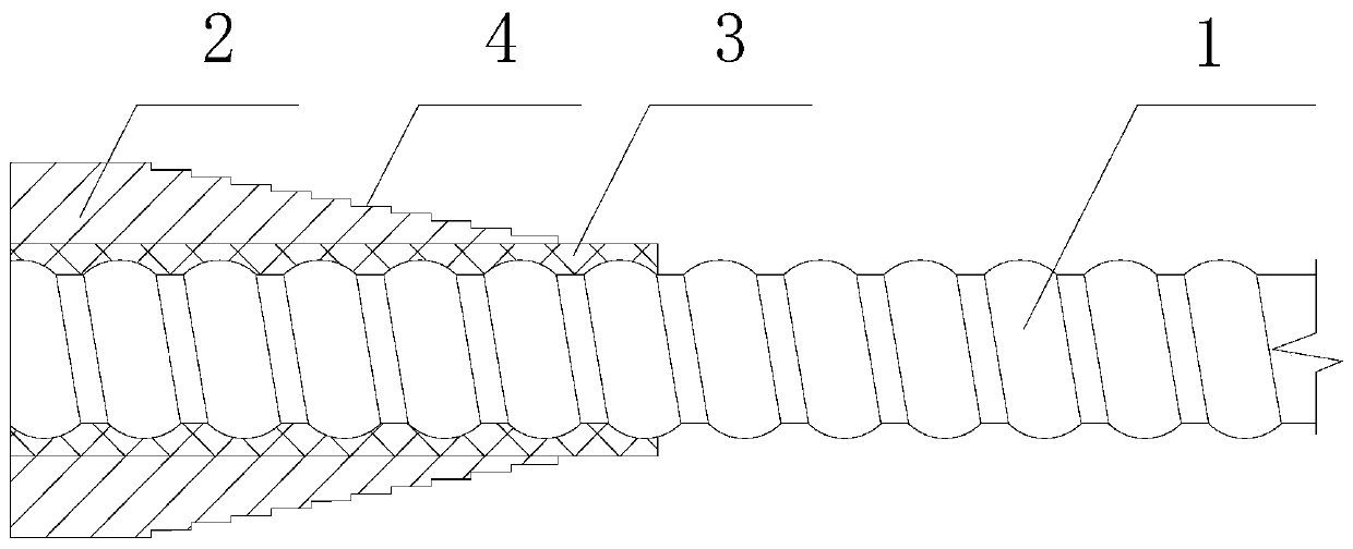 Expanded end head for anchoring FRP rib, processing method and anchoring method