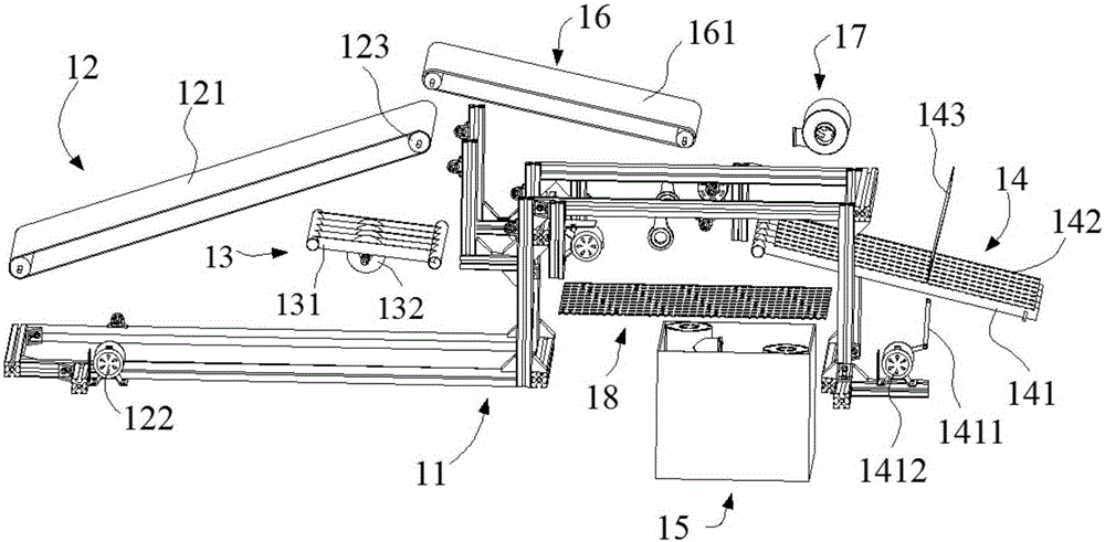 Automatic unpacking and discharging device