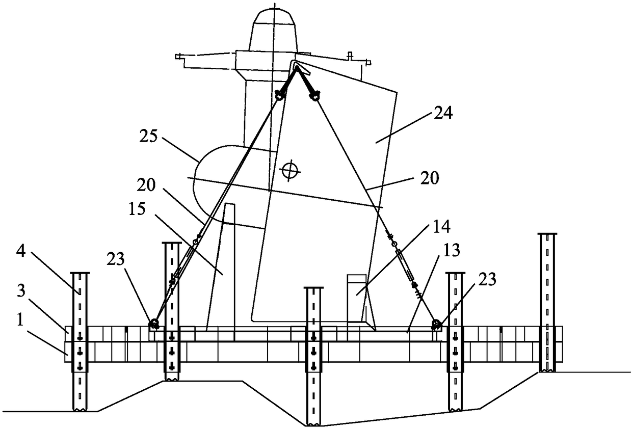Adjusting and supporting type mounting tool for semi-submerged platform propeller
