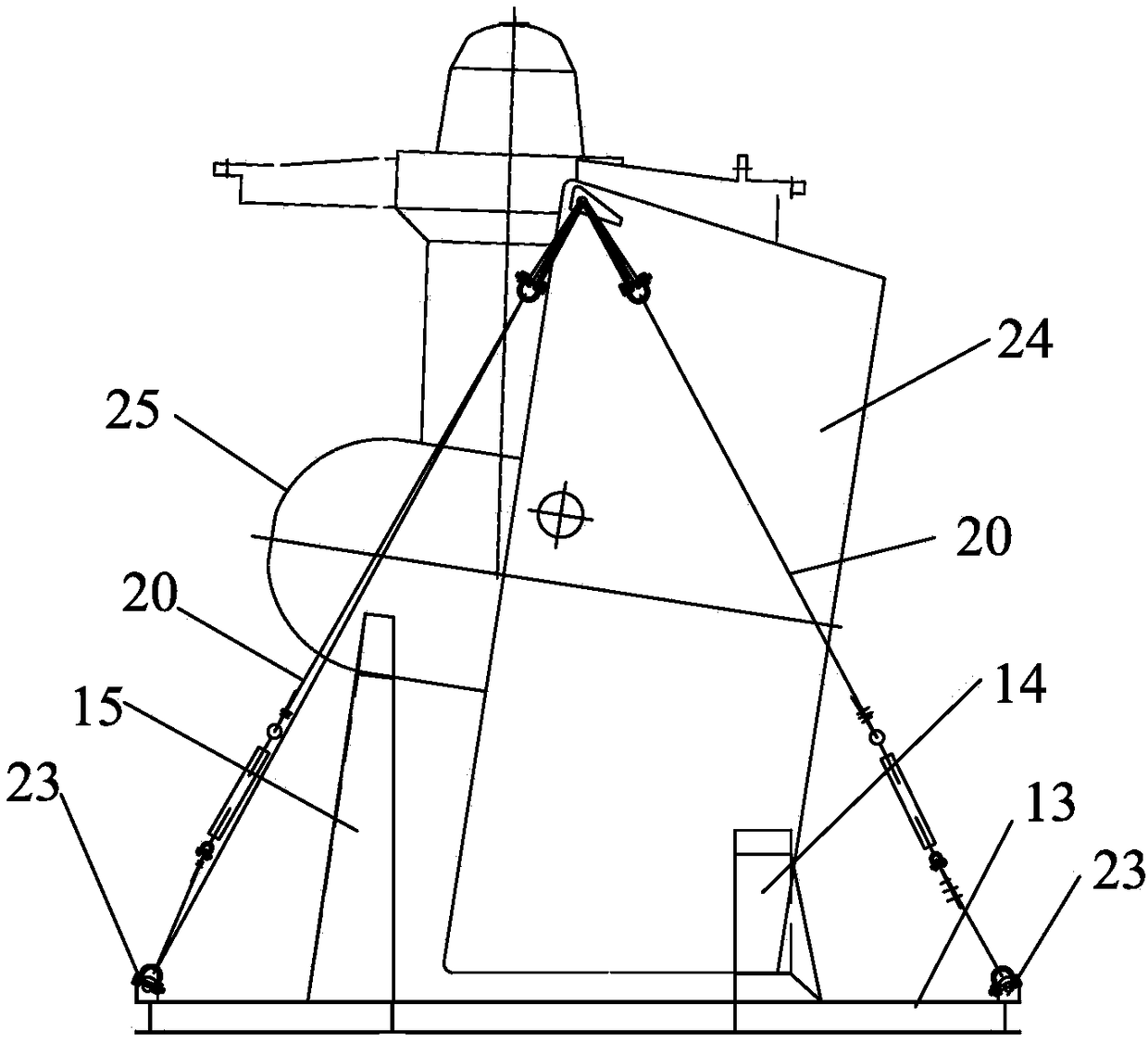 Adjusting and supporting type mounting tool for semi-submerged platform propeller