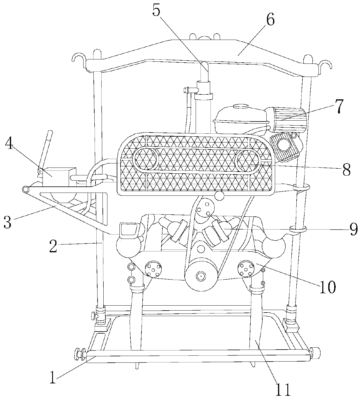 Damping roller type electric two-way tamping machine