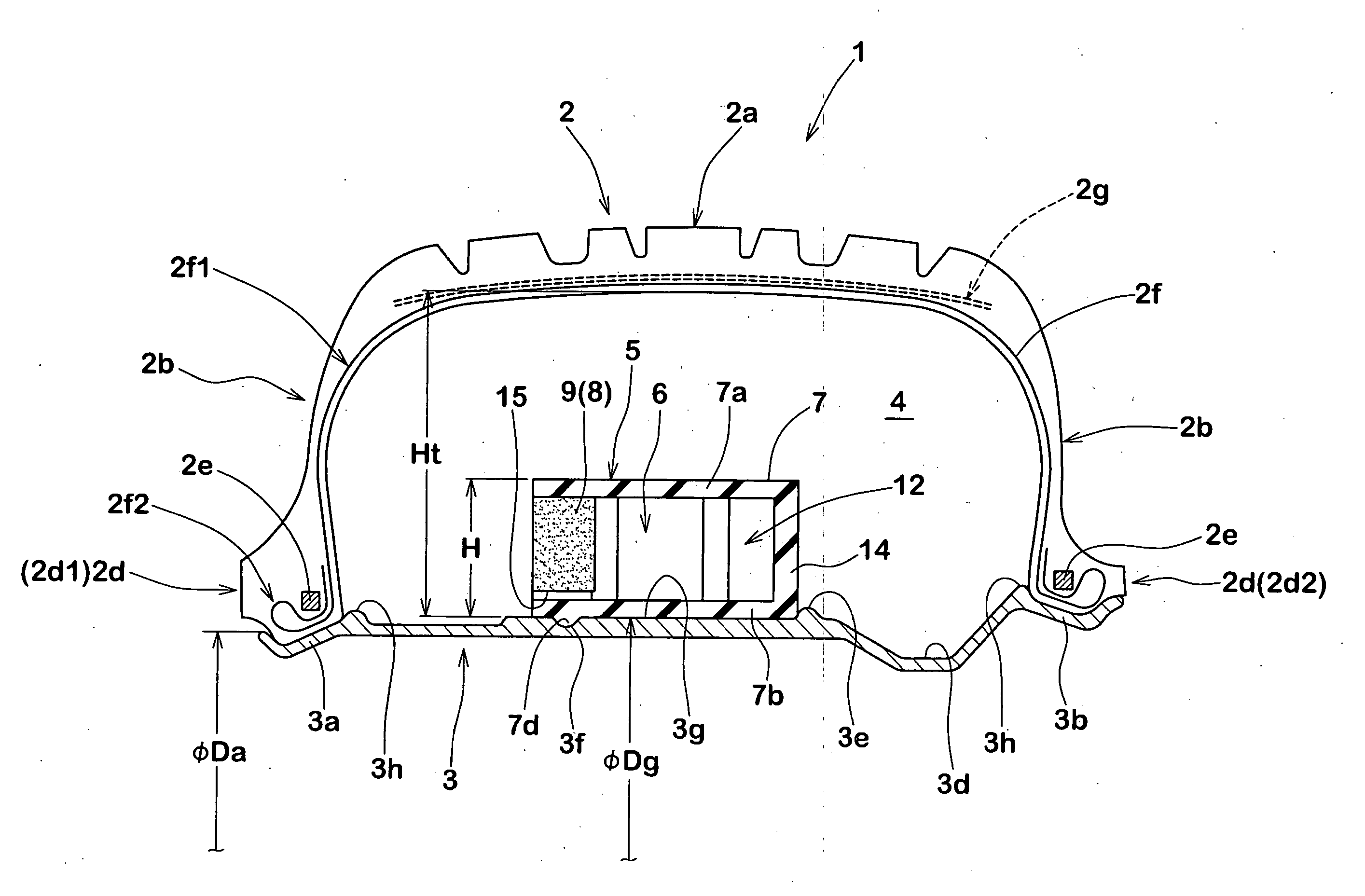 Runflat tire system and support ring therefor