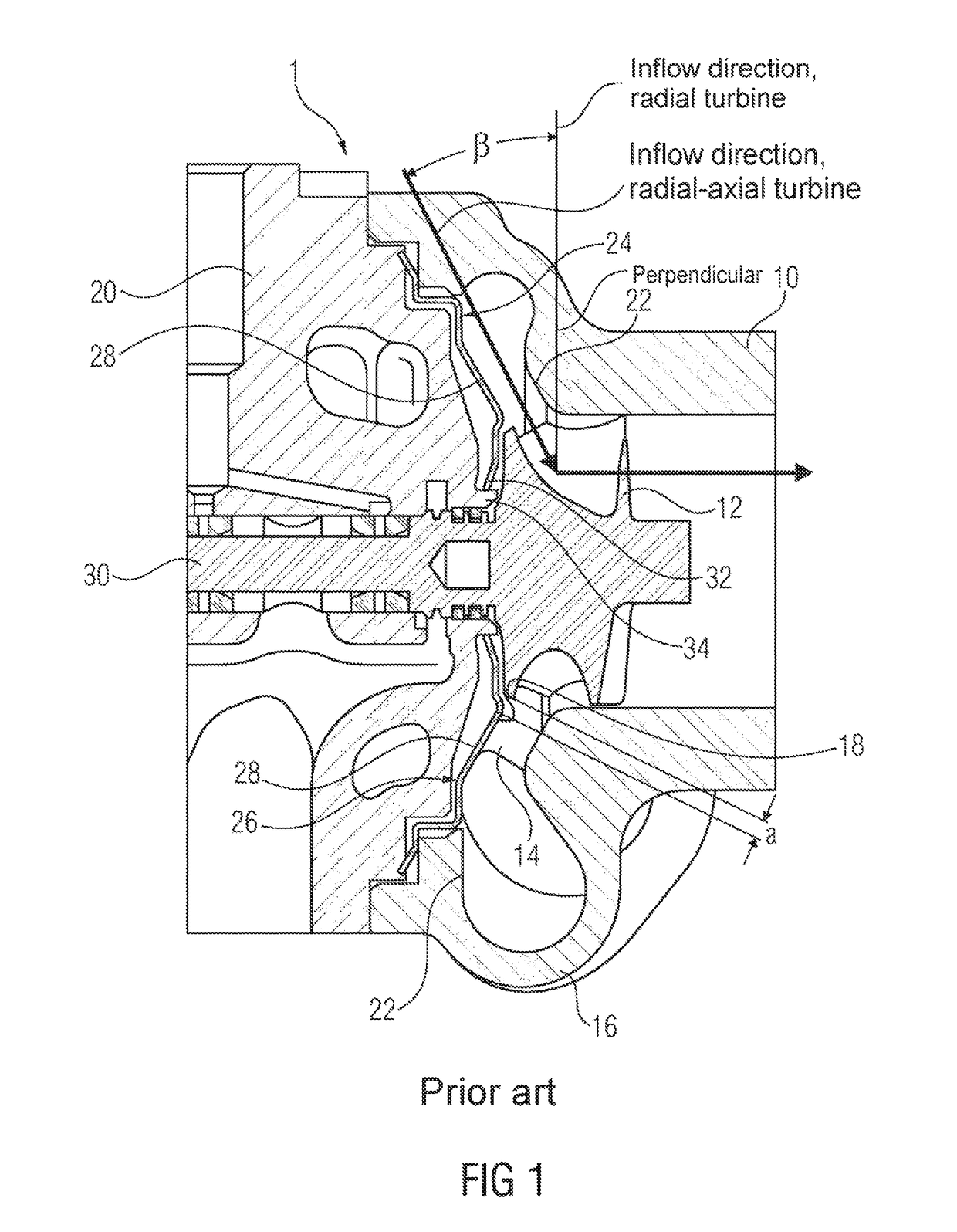 Turbocharger with a radial-axial turbine wheel