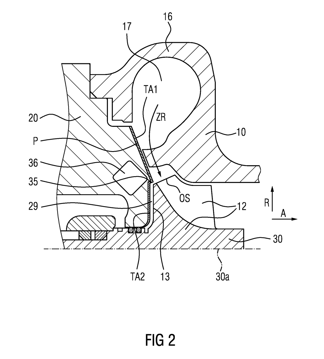 Turbocharger with a radial-axial turbine wheel