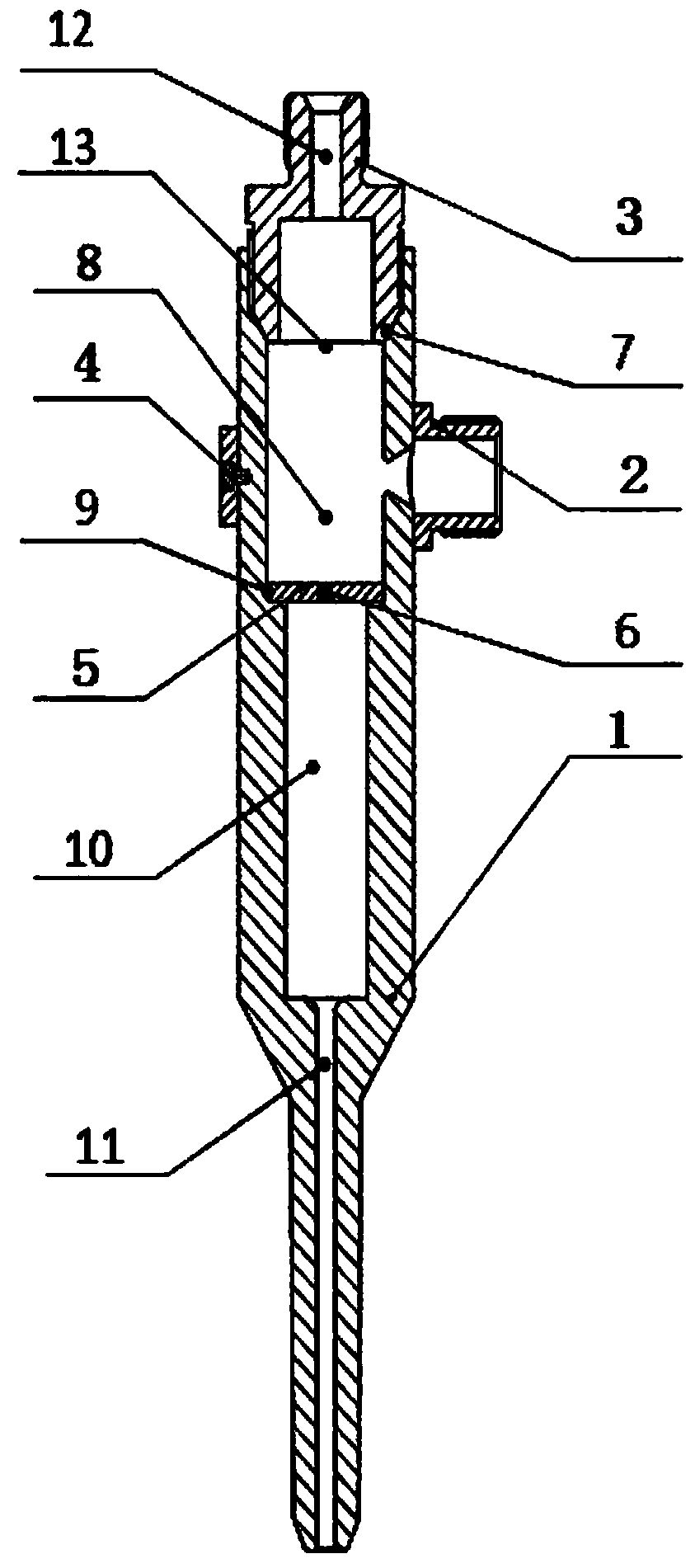 A pressure accumulating cavity type high pressure common rail injector side fuel injector