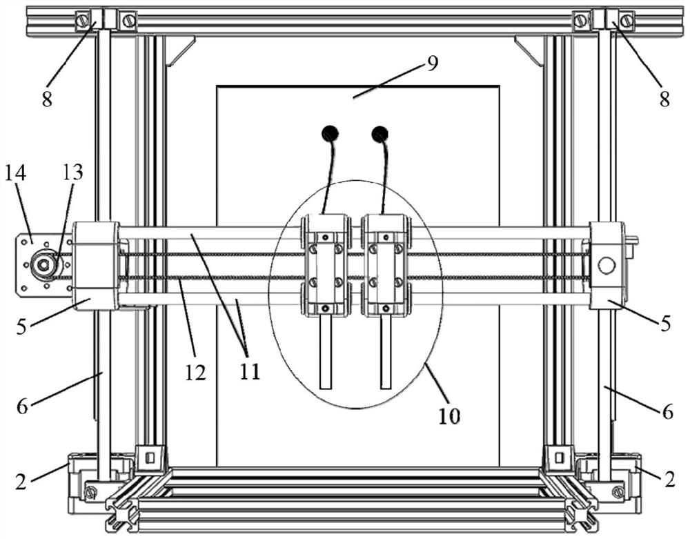 Electrode adjusting device and method for aluminum alloy solidification electric pulse treatment