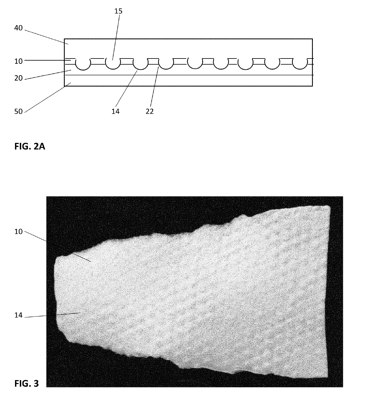 Membranous tissue with evenly spaced elevated projections on one side and concave depressions on the other side method and use