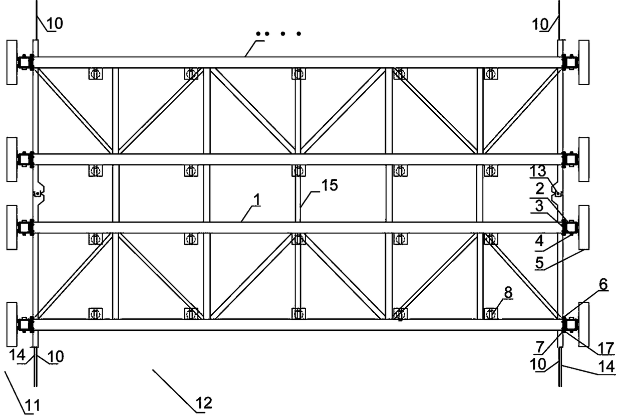 Trackless trolley for transferring reinforcing mesh sheets of rock-fill dam panels and construction method