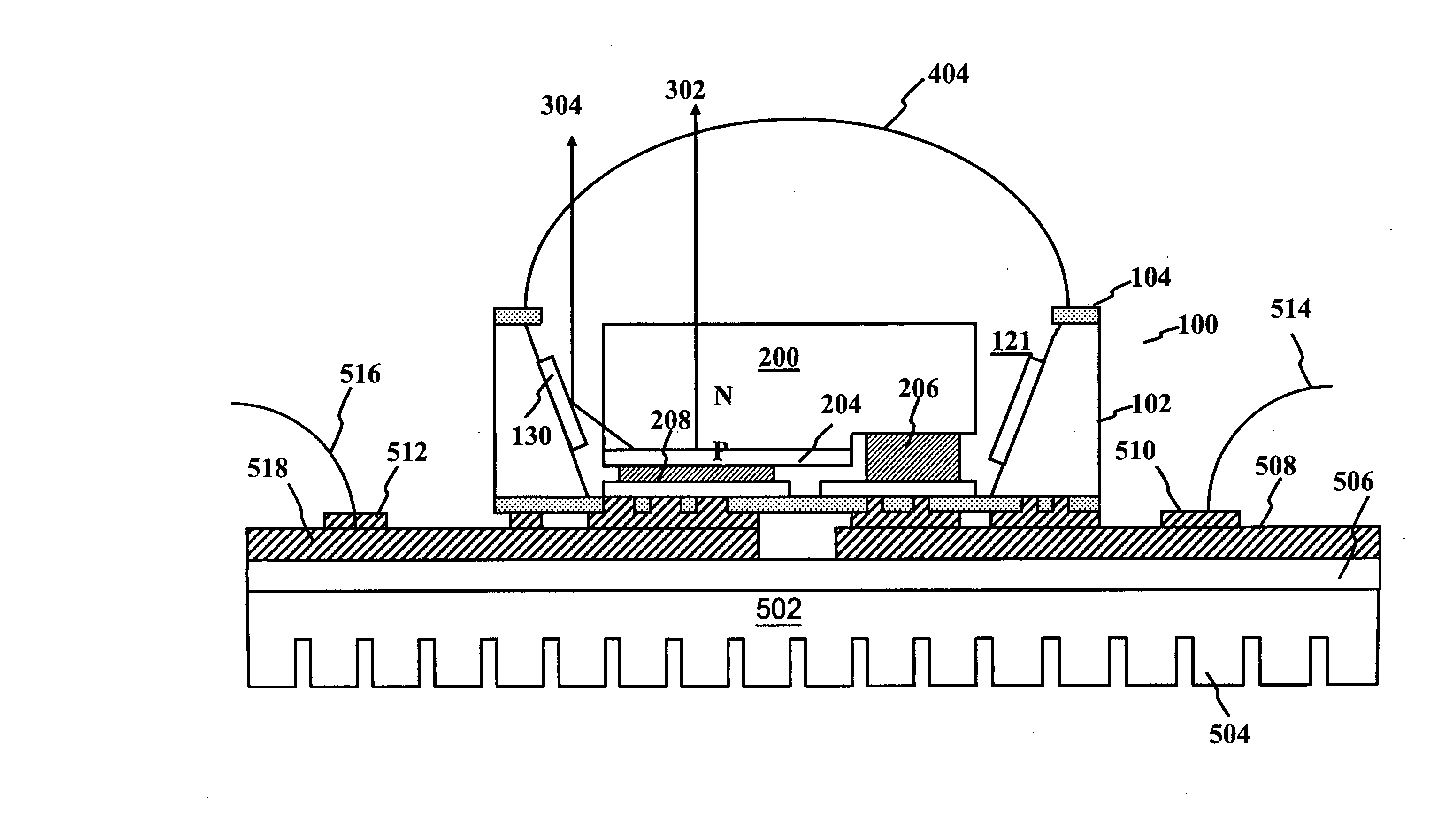Wire-bonding free packaging structure of light emitted diode