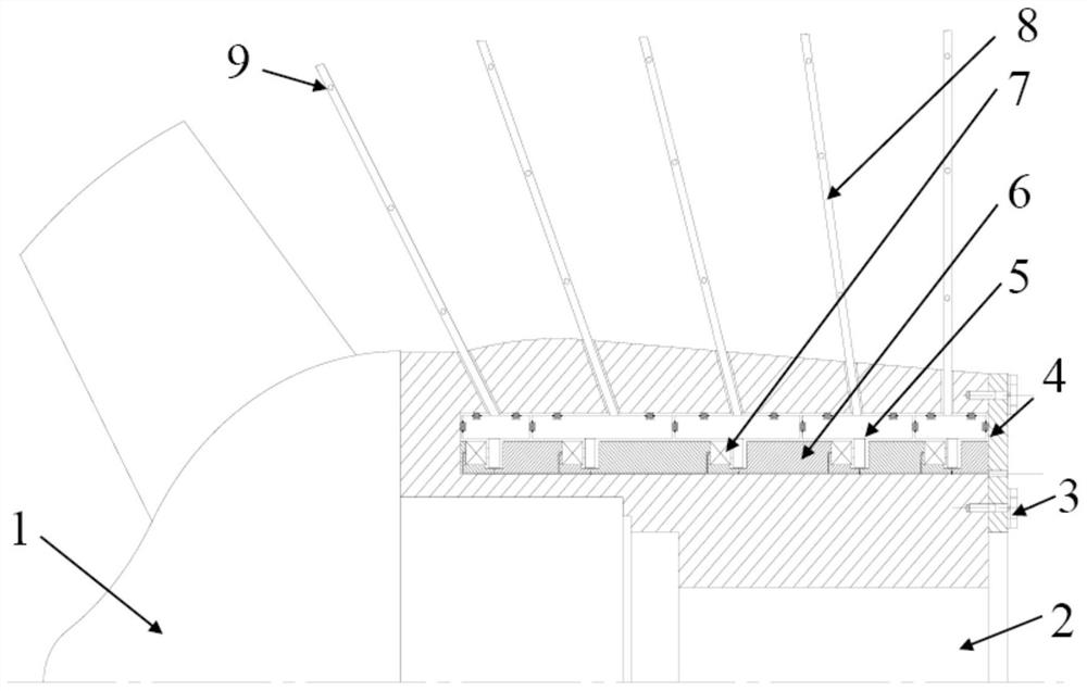 Flexible guide vane structure of mixed-flow pump with adjustable flow area, mixed-flow pump and adjustment method