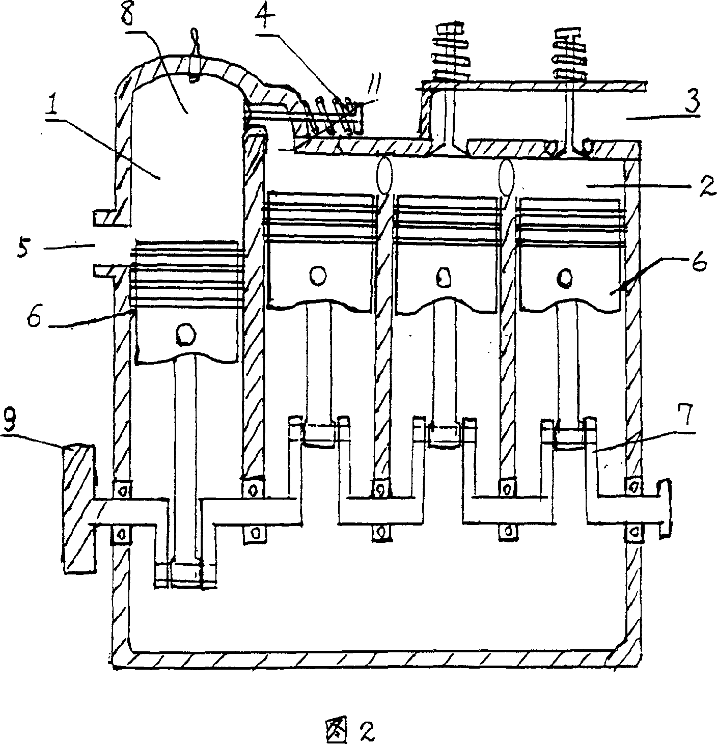 Cylinder gas distribution type two-stroke engine