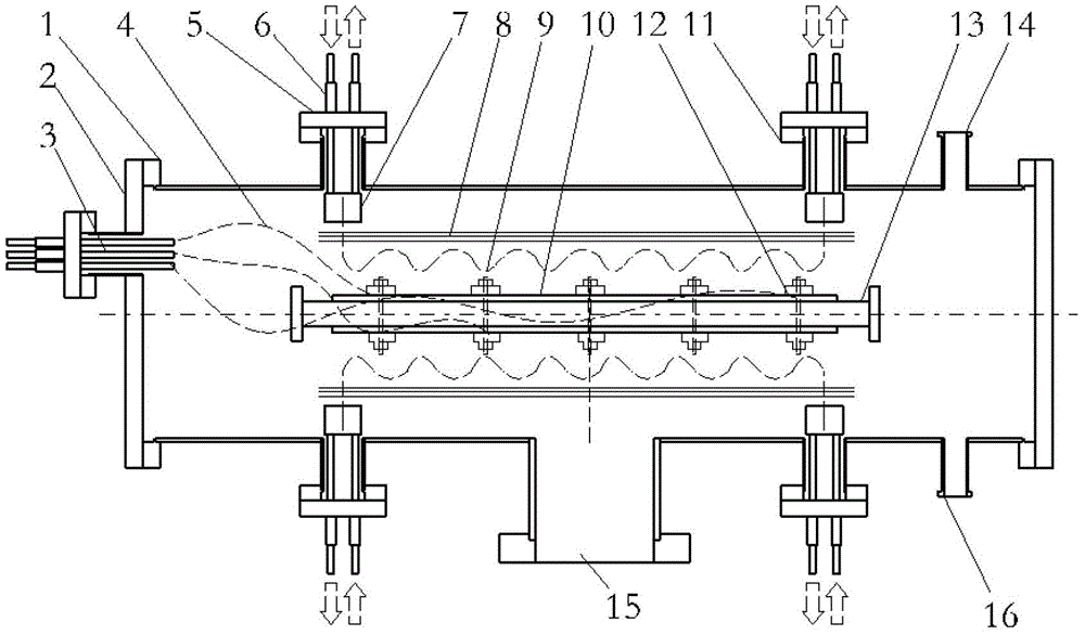 Device and method for brazing brass waveguide and water-cooled plate with high bonding rate in vacuum state