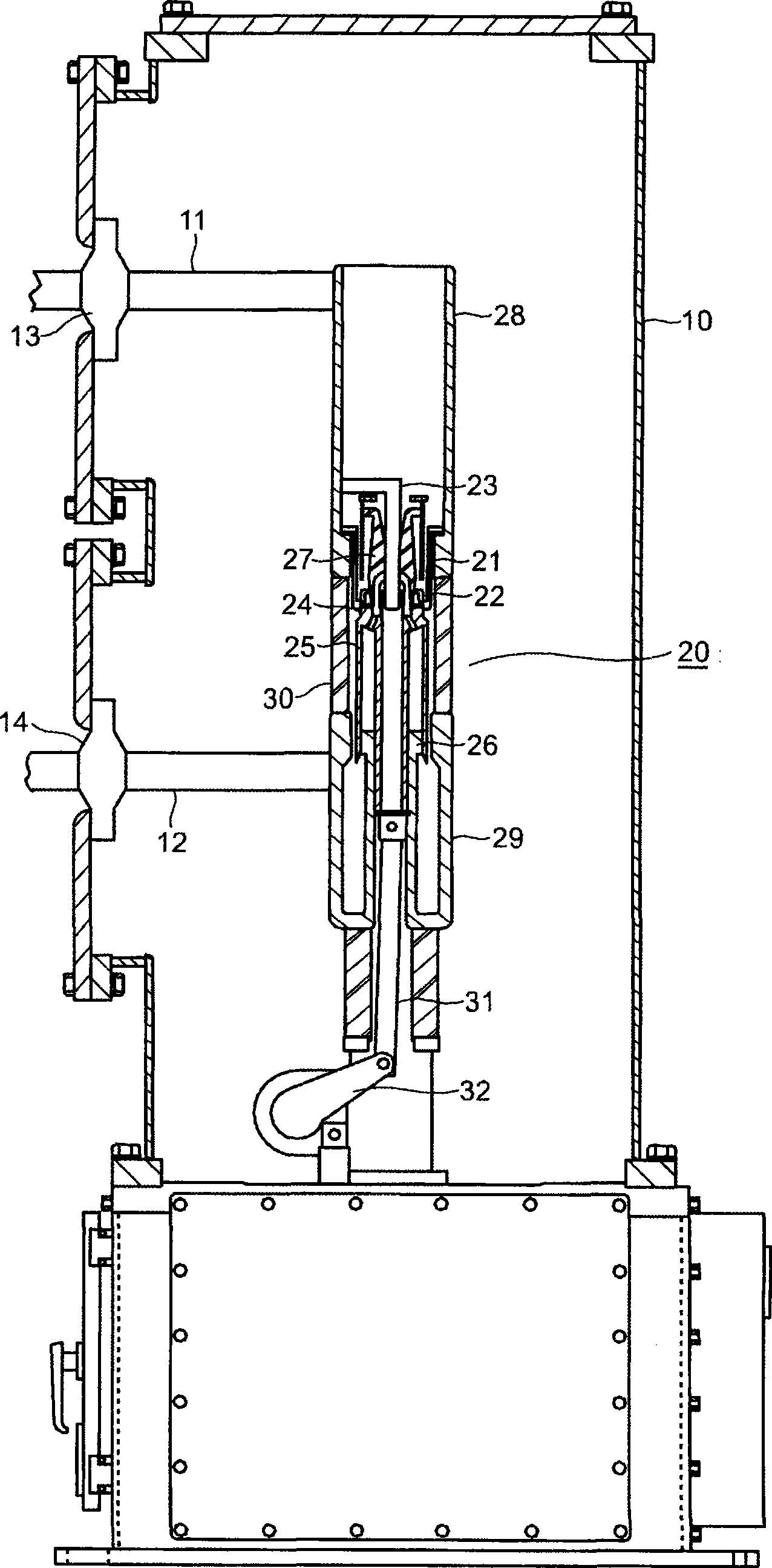 Buffering gas insullation circuit breaker