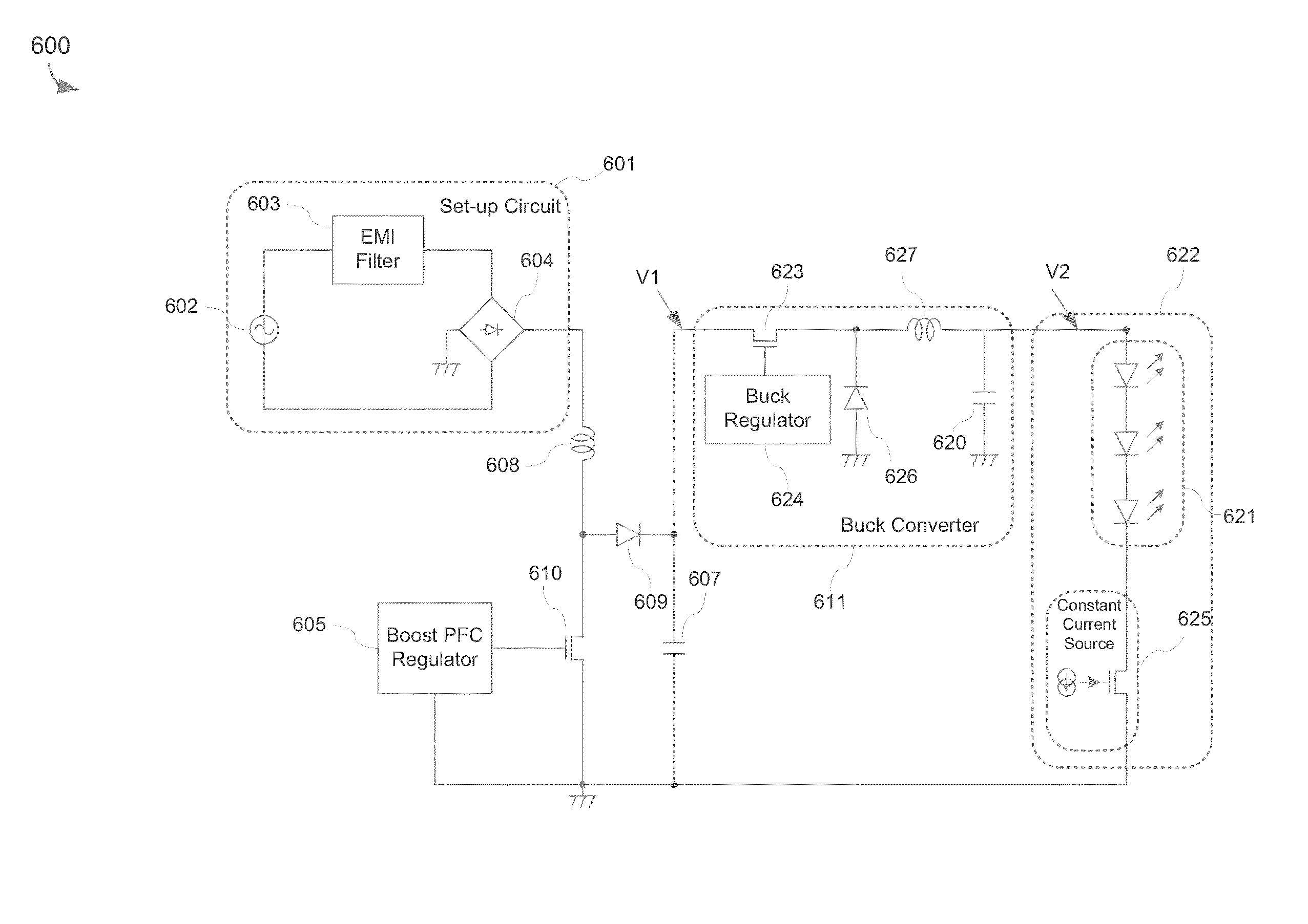 Power factor correction converter with current regulated output