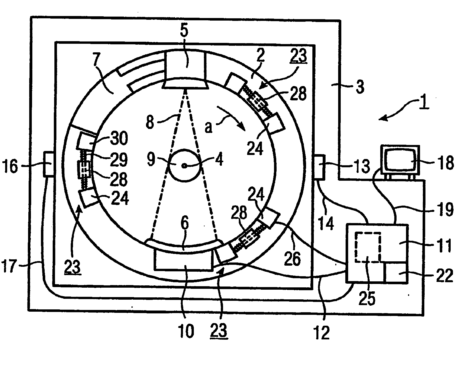 Automatic balancing system and method for a tomography device