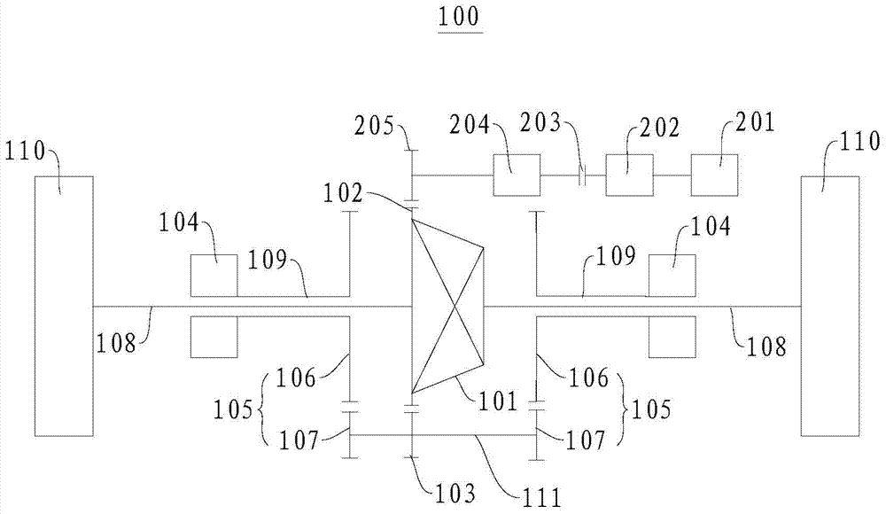 Power transmission system for vehicle and vehicle with the power transmission system