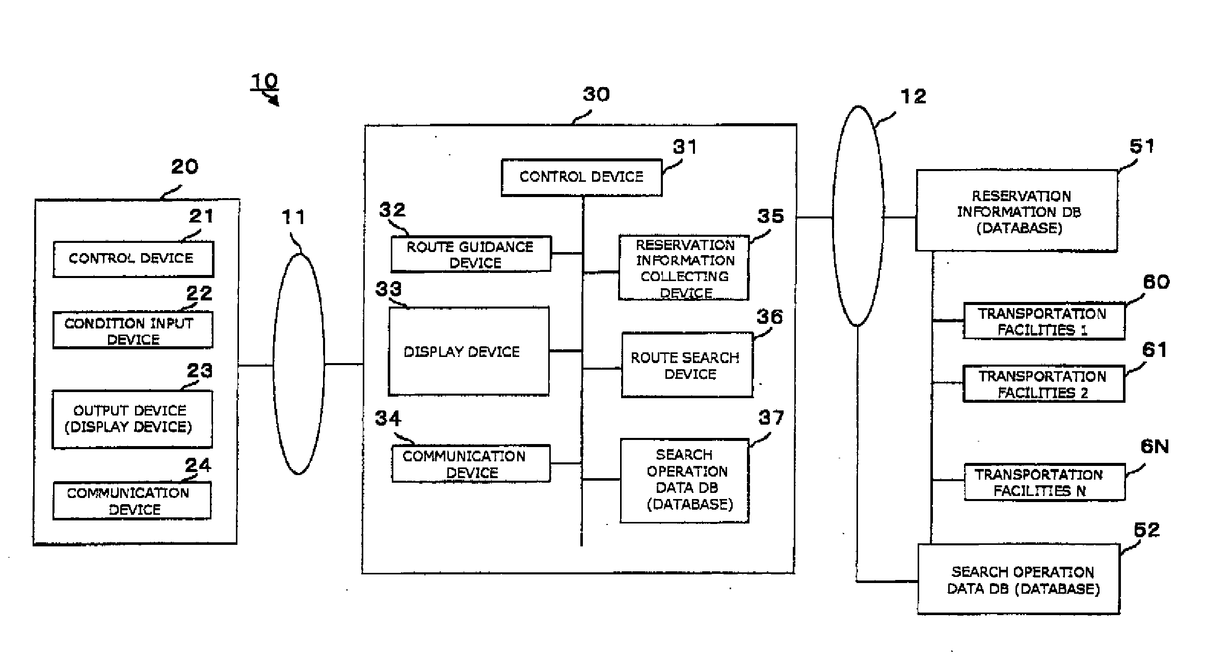 Unoccupied seat route search system, unoccupied seat route search device, and terminal device