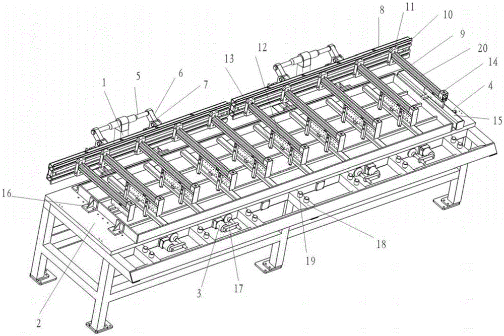 Aluminum template welding and fixing mechanism