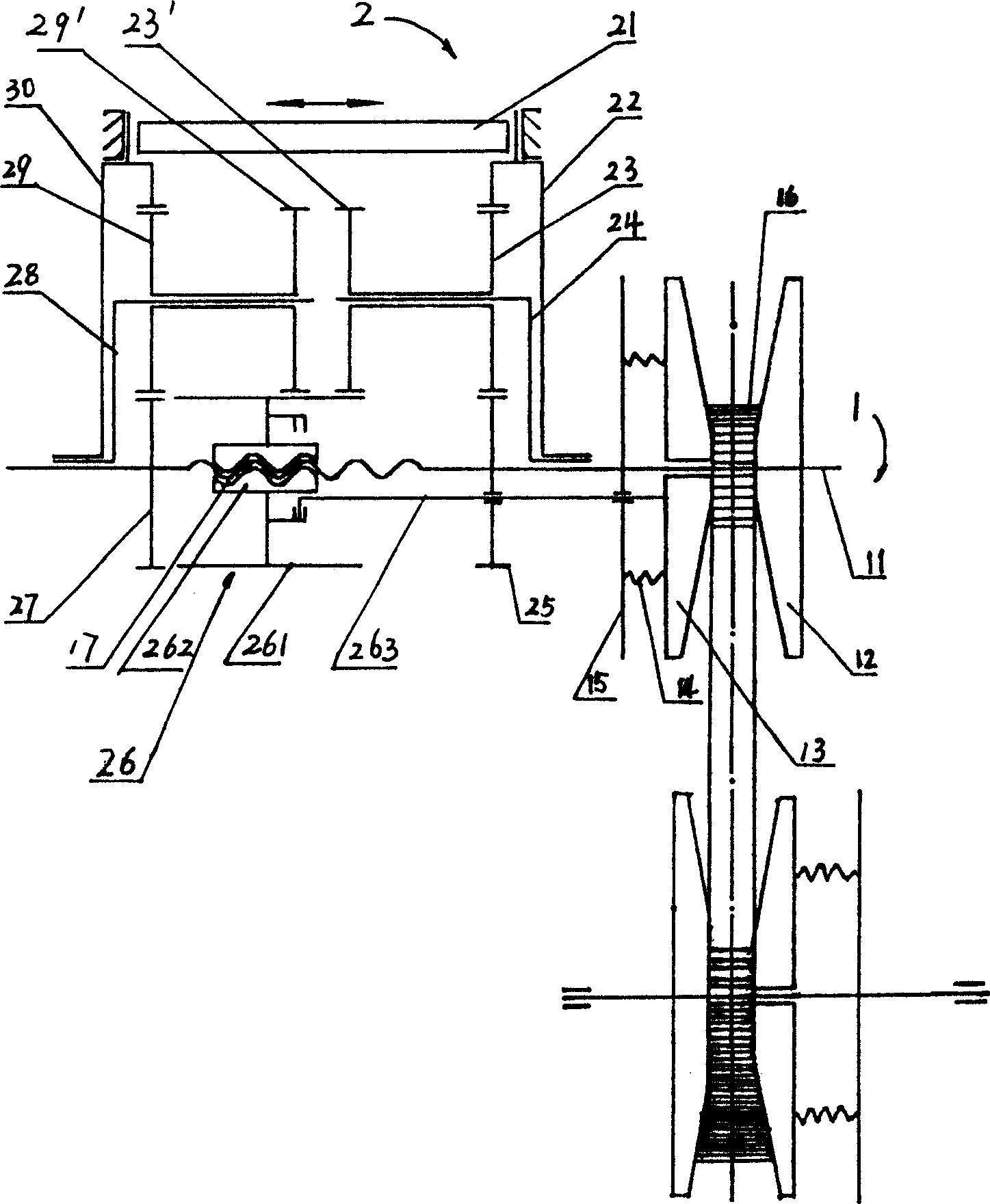Mechanical friction type stepless speed change device