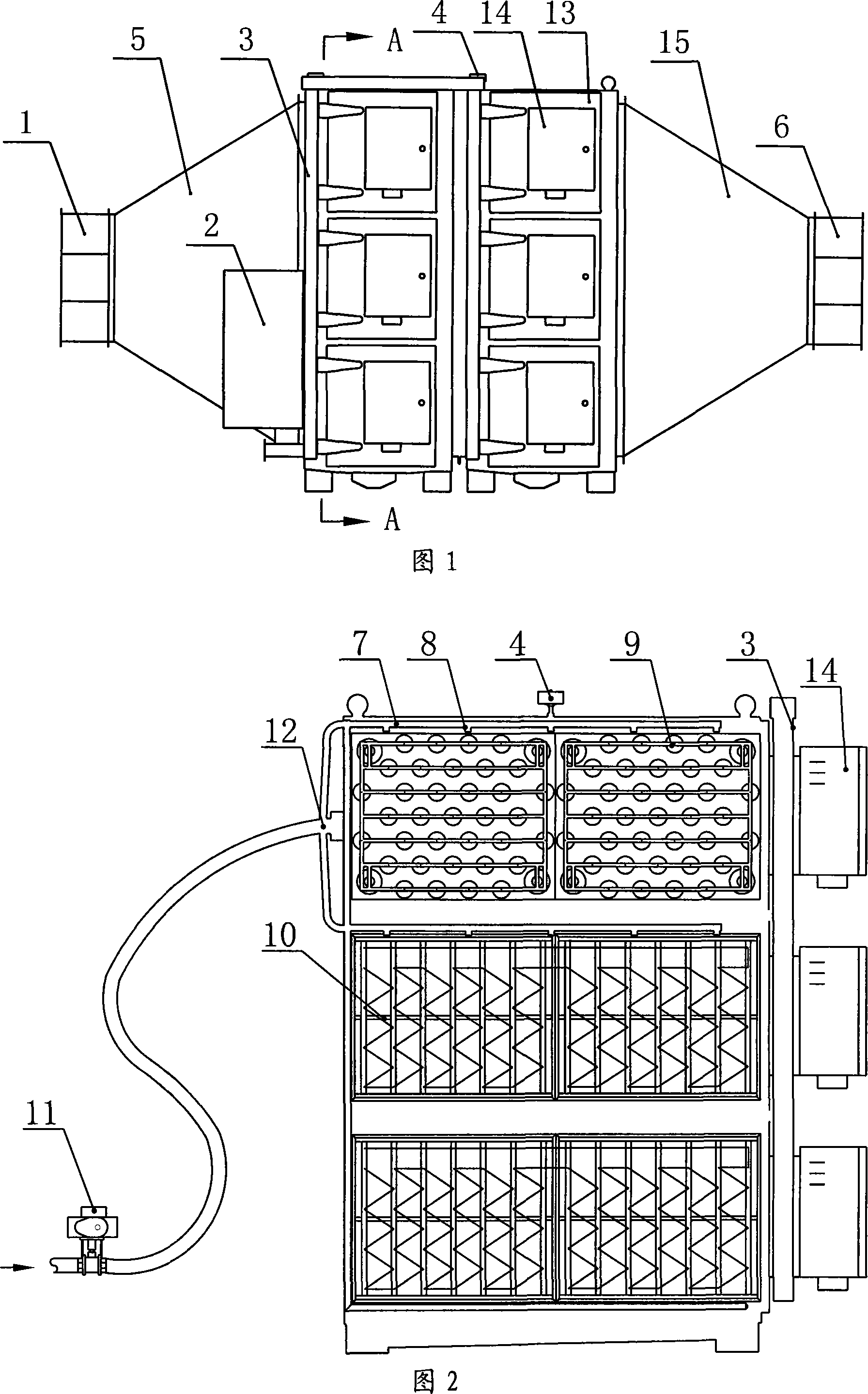 Electrostatic type fume cleaning equipment with fire-fighting mechanism