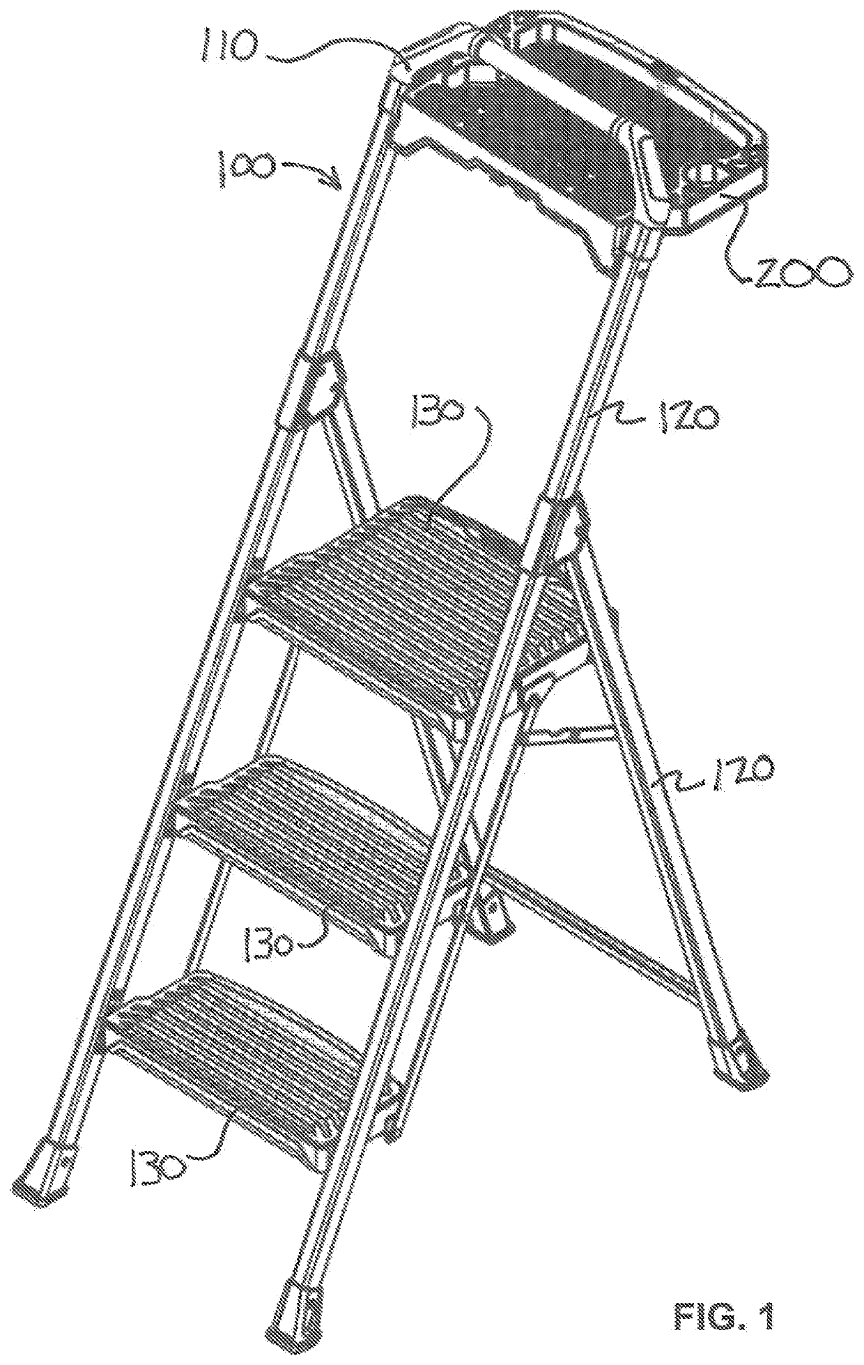 Ladder tray locking mechanism