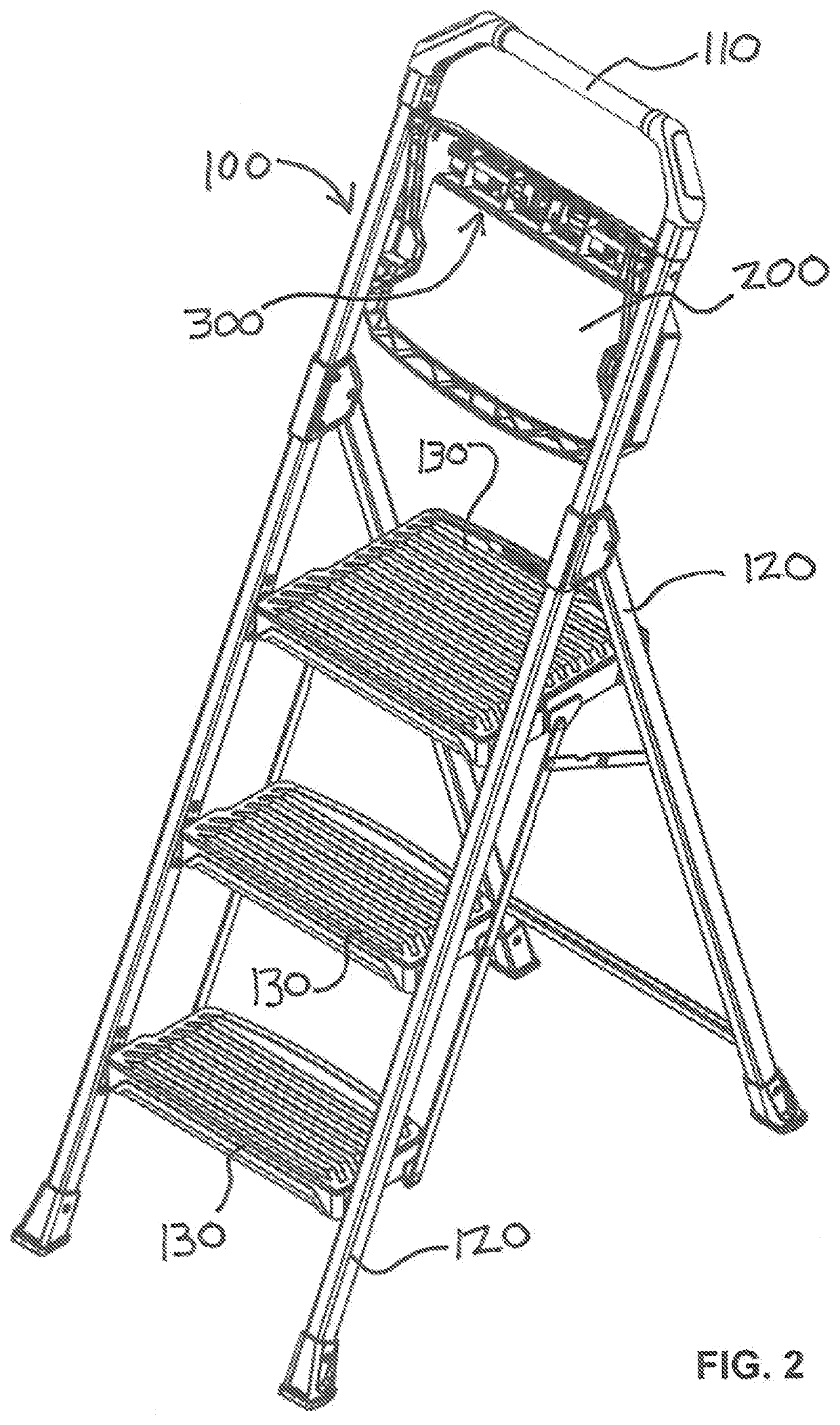 Ladder tray locking mechanism
