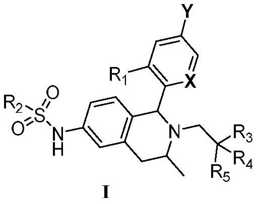 Tetrahydroisoquinoline compound used as selective estrogen receptor down-regulation agent, synthetic method and application