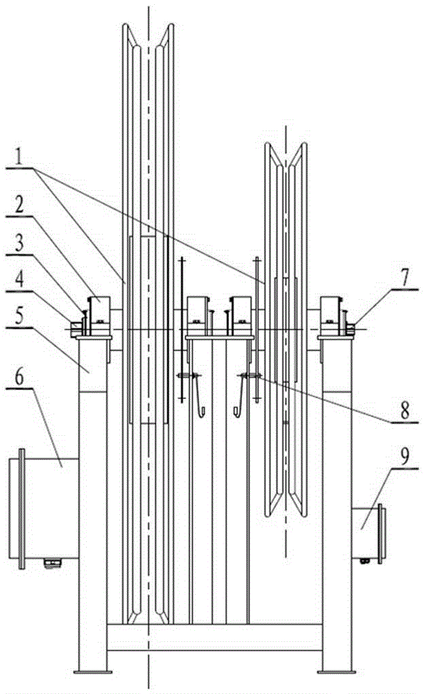 Offshore platform tower type submersible pump cable take-up and release apparatus