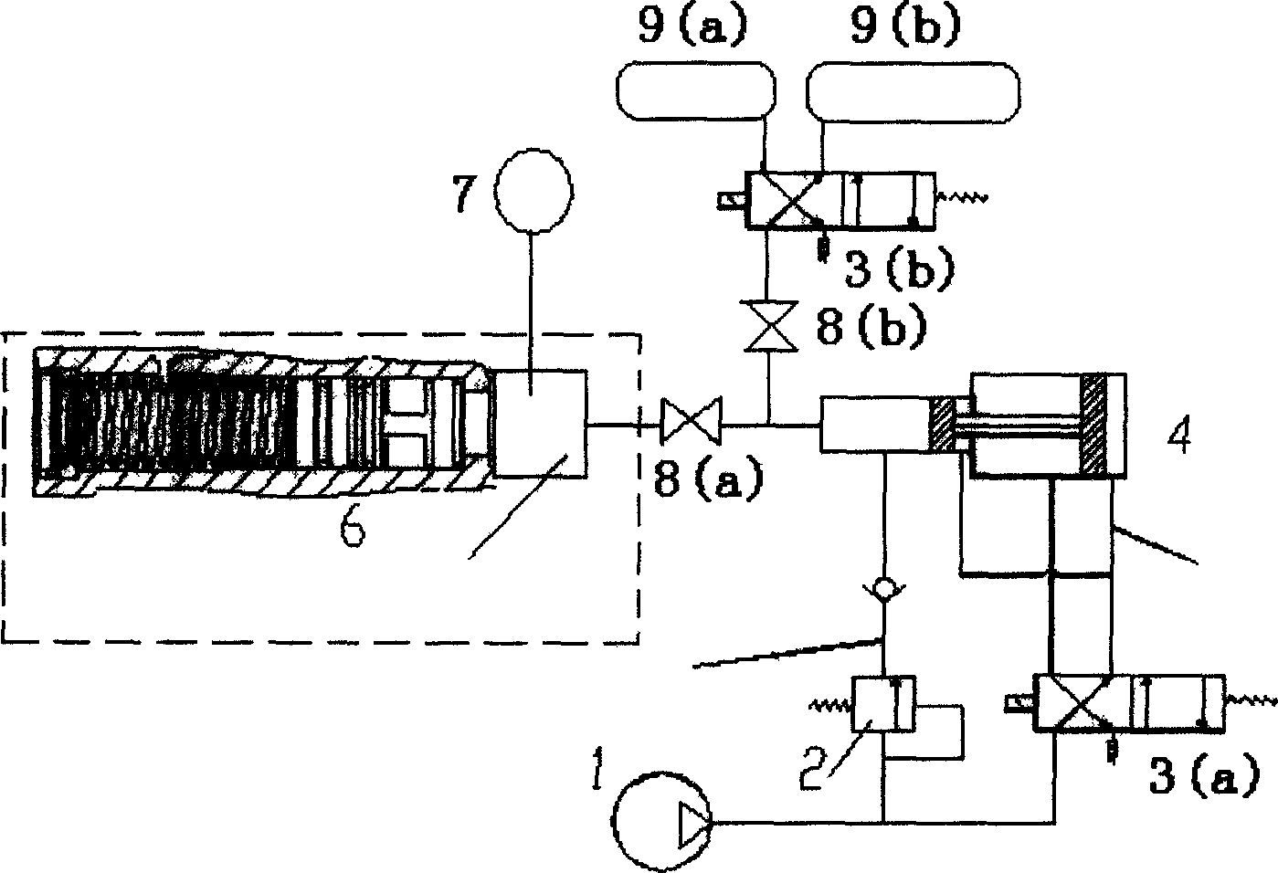 Dry testing method for pressure limiting valve opening pressure