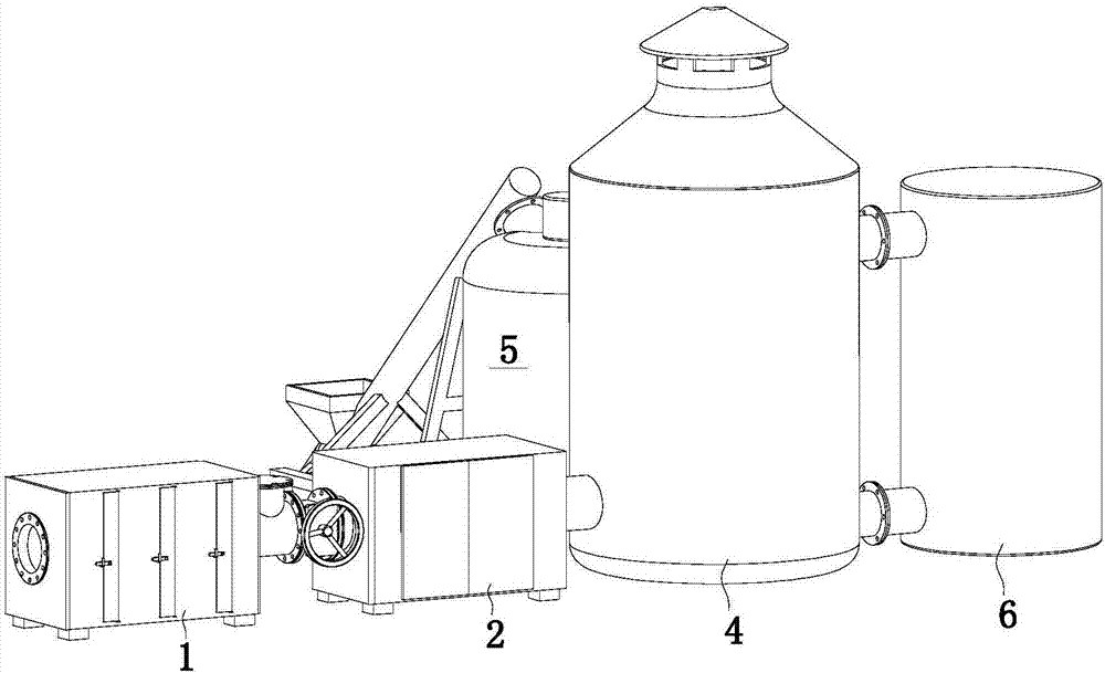 Separable front dust removal tank of flue gas purification equipment