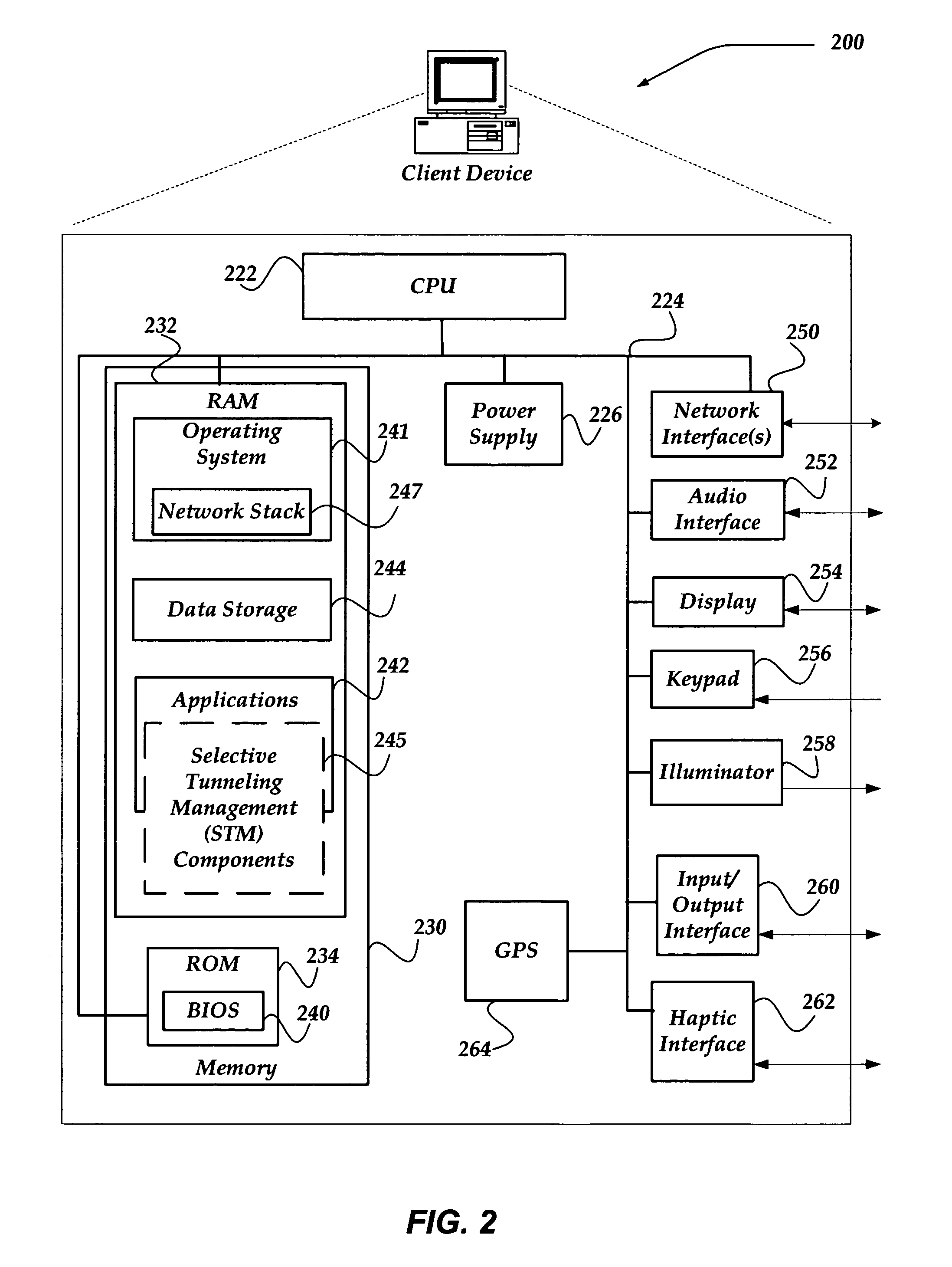 Selective tunneling based on a client configuration and request