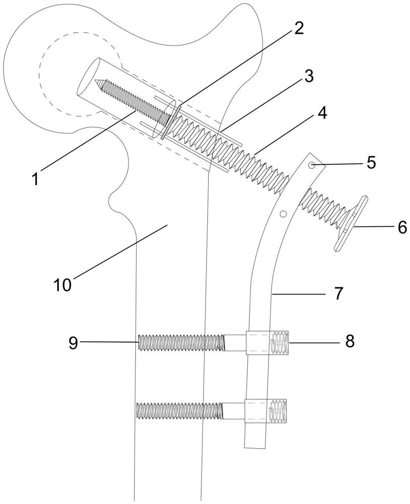 Bone stretching instrument for early and medium femoral head necrosis treatment