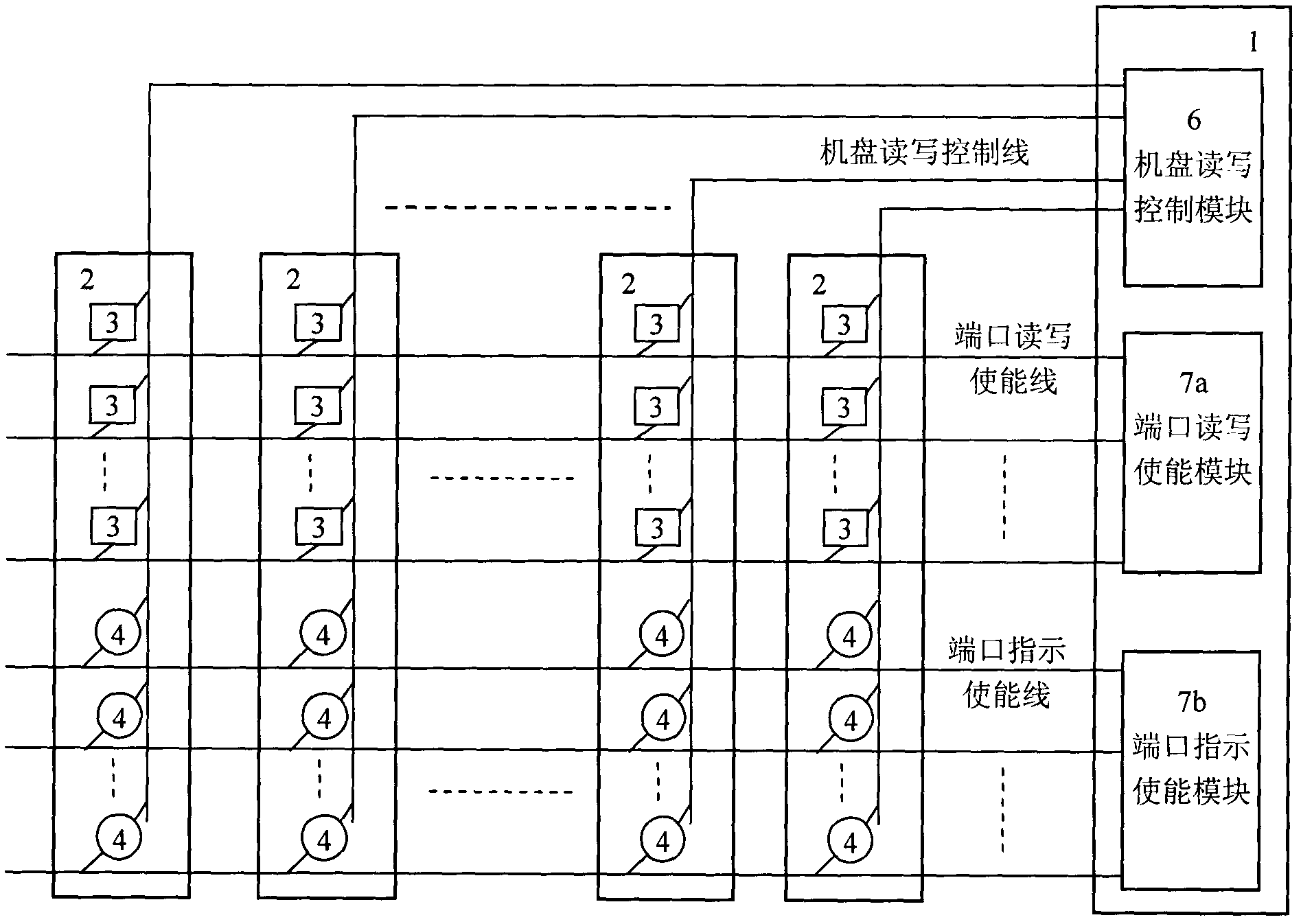 Circuit for realizing passivity of intelligent photo wiring interface plate in port enabling way
