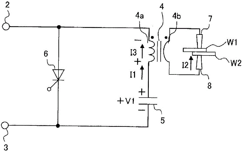 Capacitive welding method and welding device