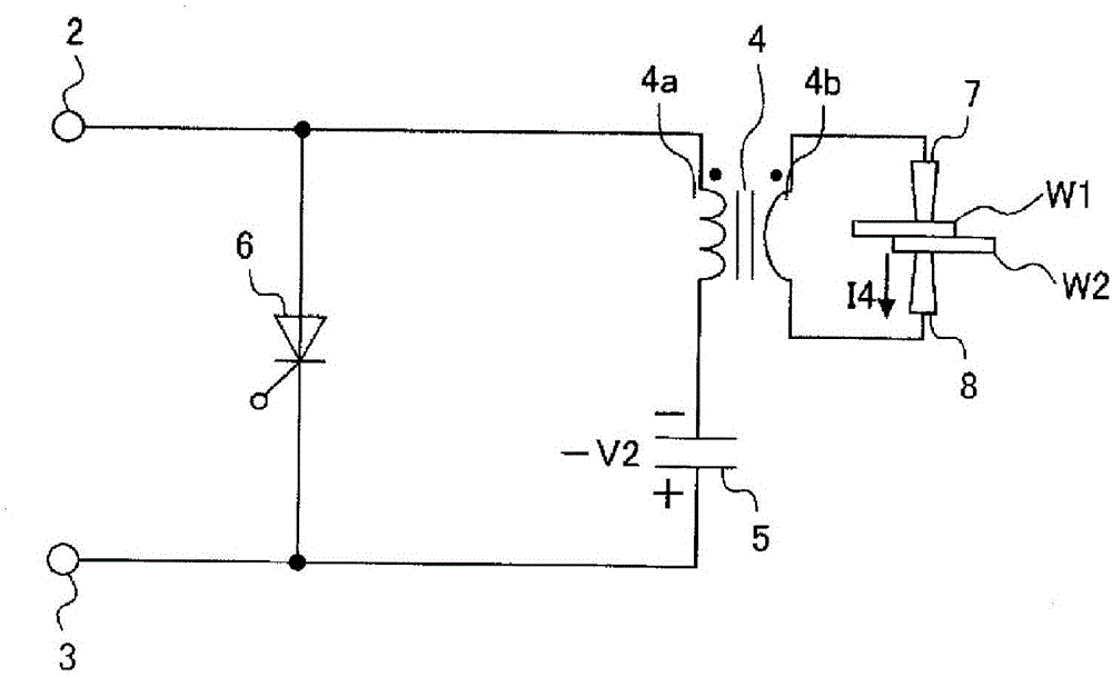 Capacitive welding method and welding device