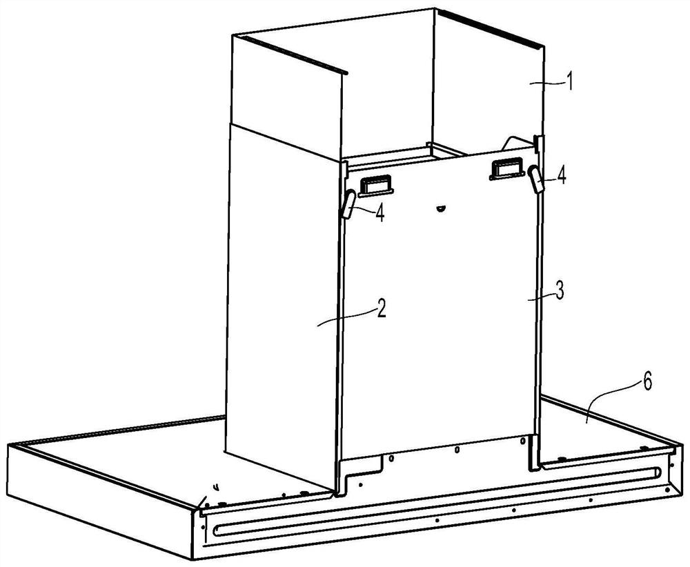 Range hood decorative cover installation structure