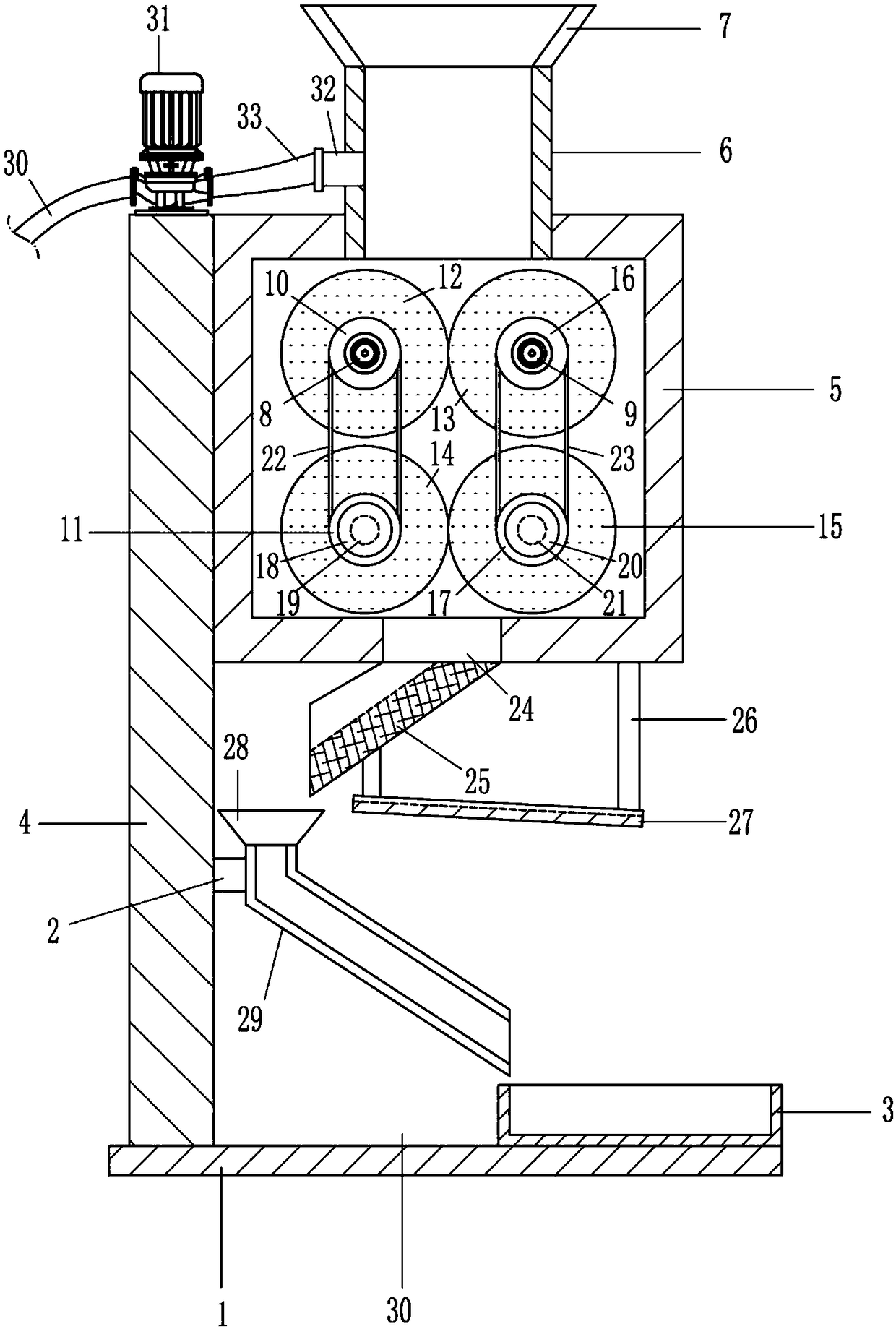 Device for removing mud on surfaces of peanuts in agriculture