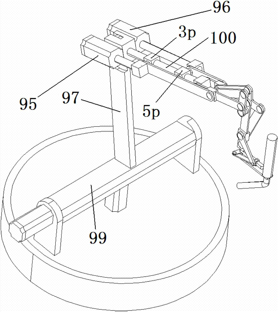 Four-degree-of-freedom double-push cylinder-type welding robot