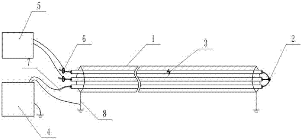 Power cable fault voltage traveling wave range finding method